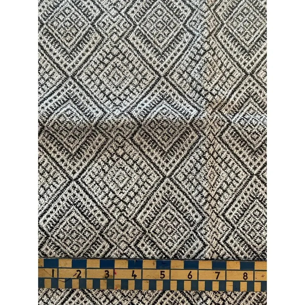 Kravet Guazu Noiri and Gray and White Jacquard Geometric Fabric Samples 25